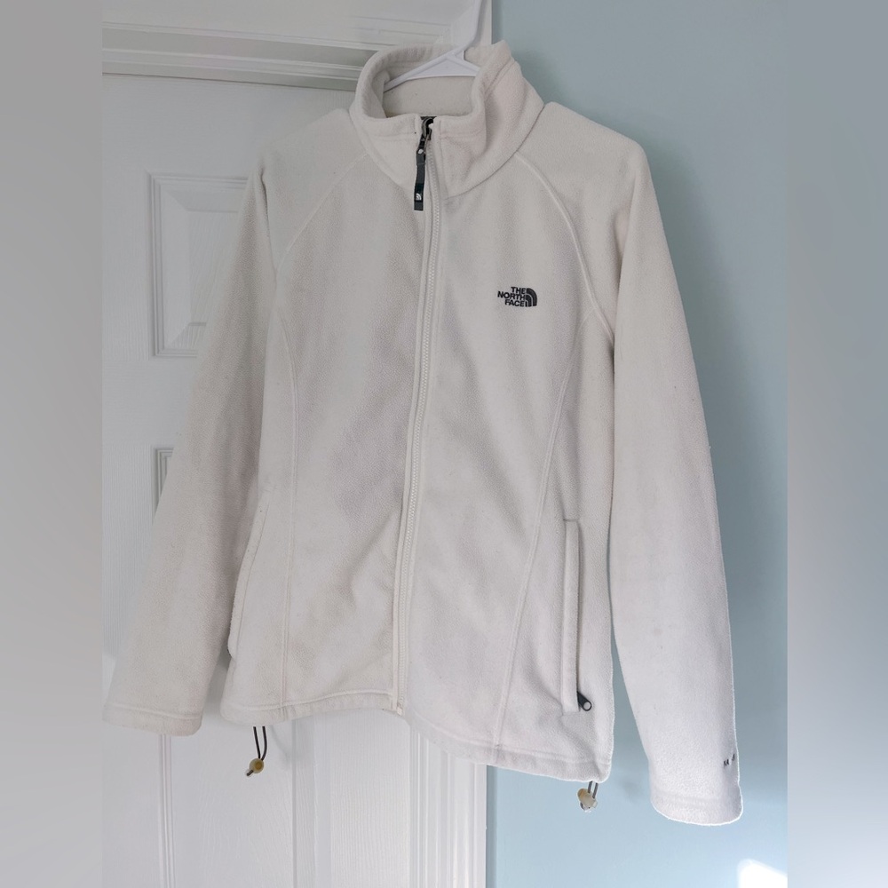 The North Face TKA 200 White Fleece Jacket Womens Full Zip size L